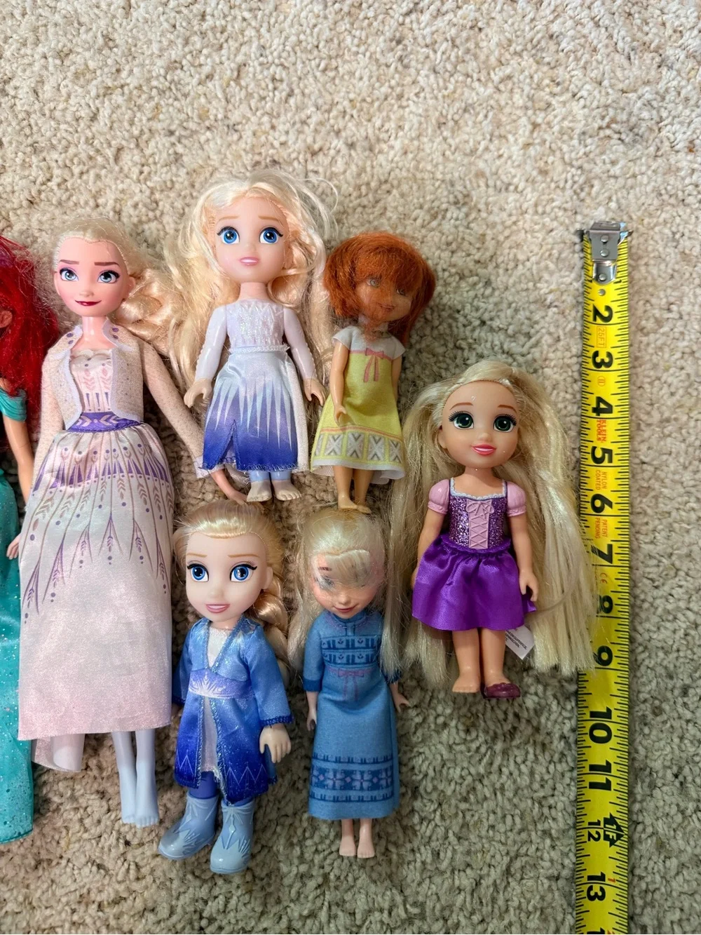 Disney Princess Doll Lot Ariel Elsa Anna Rapunzel Frozen 7 Dolls